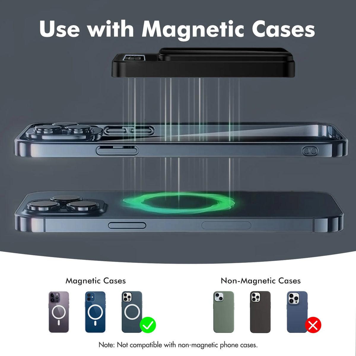 Magnetic wireless power bank, view 3