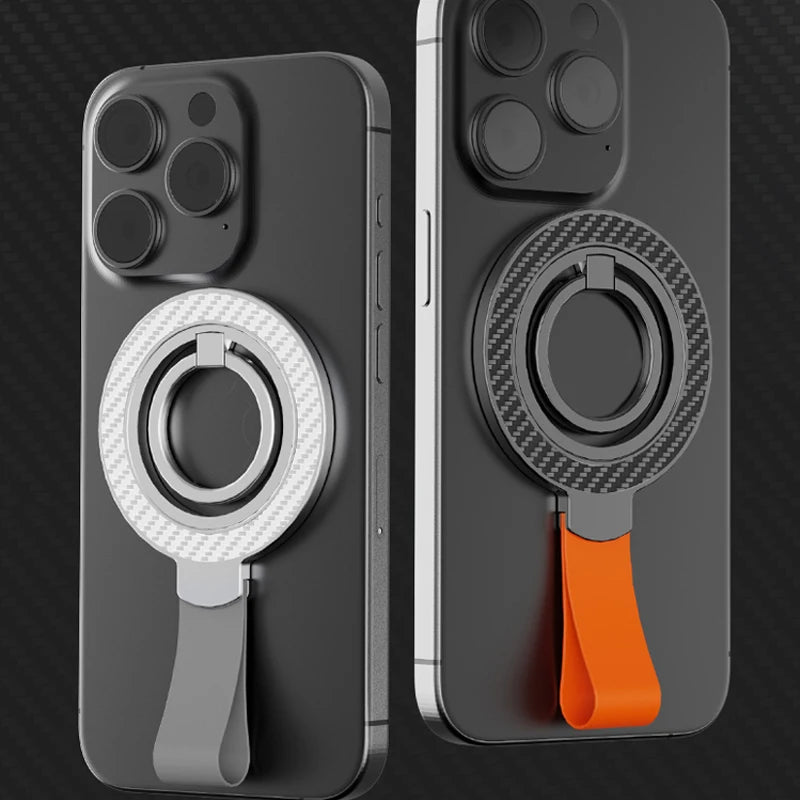 Double-sided magnetic ring grip with hand strap, view 2