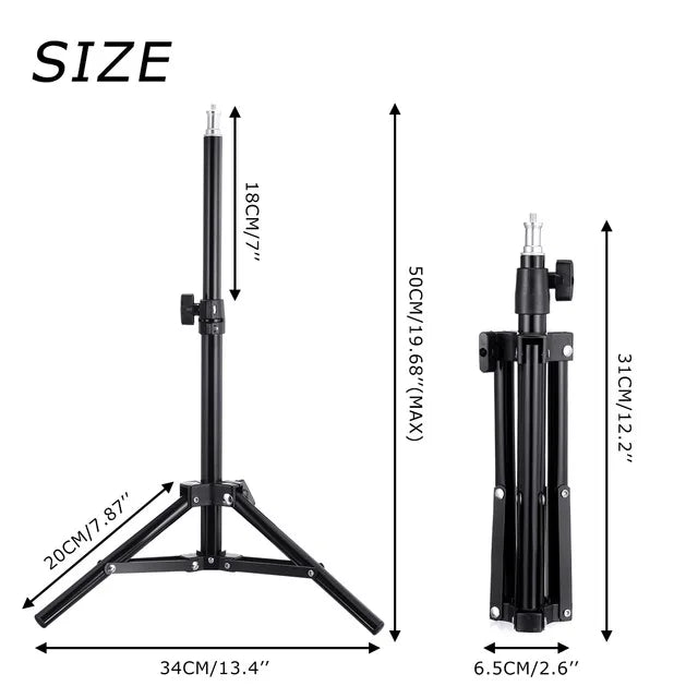 LED selfie ring light with tripod, phone holder and remote, view 6