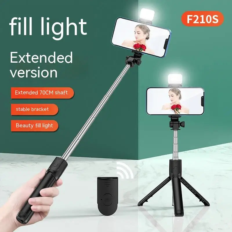 Expandable selfie stick tripod, black light, view 8