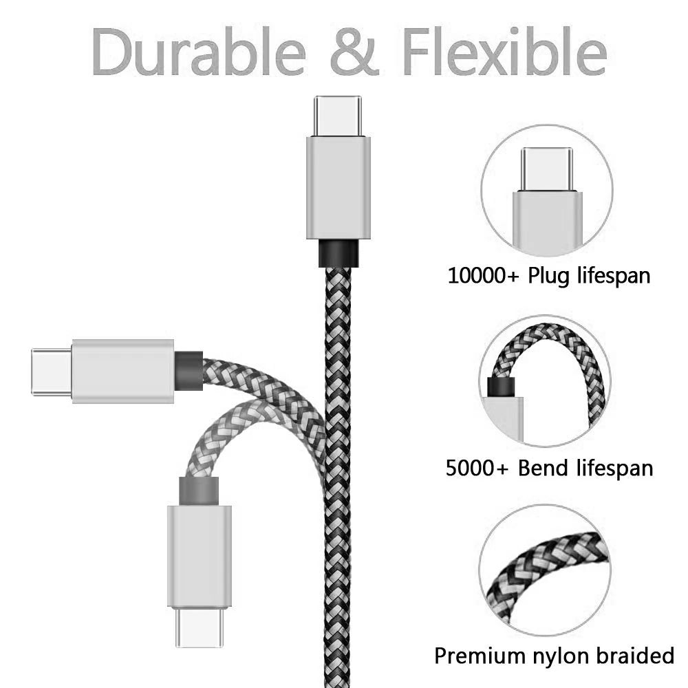 Braided USB-C charging cable, view 3