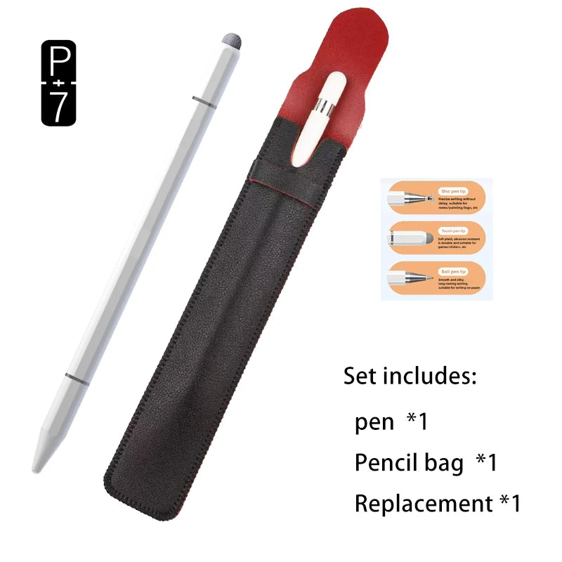 Universal touch screen stylus with three tips and ballpoint pen, view 9