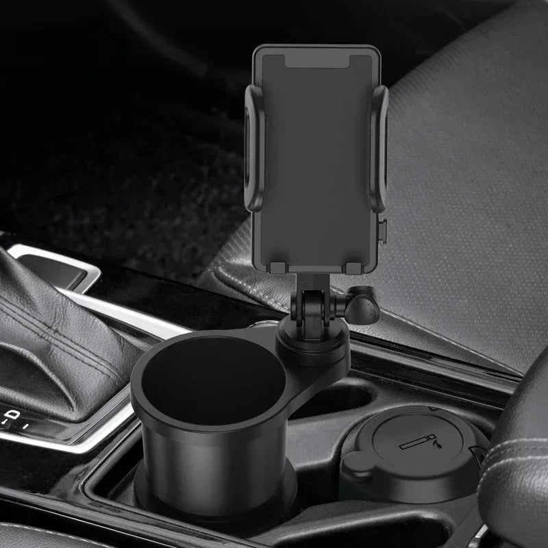 Car cup holder expander with 360° phone mount, view 5