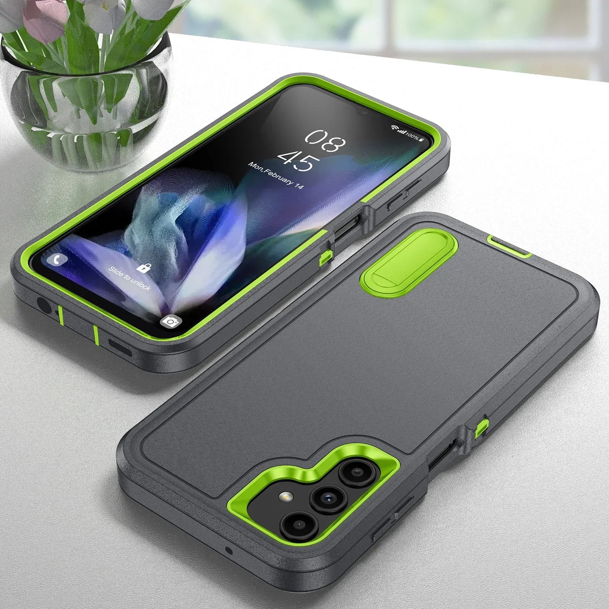 Anti-shock protective case with holder for Samsung Galaxy S and A series