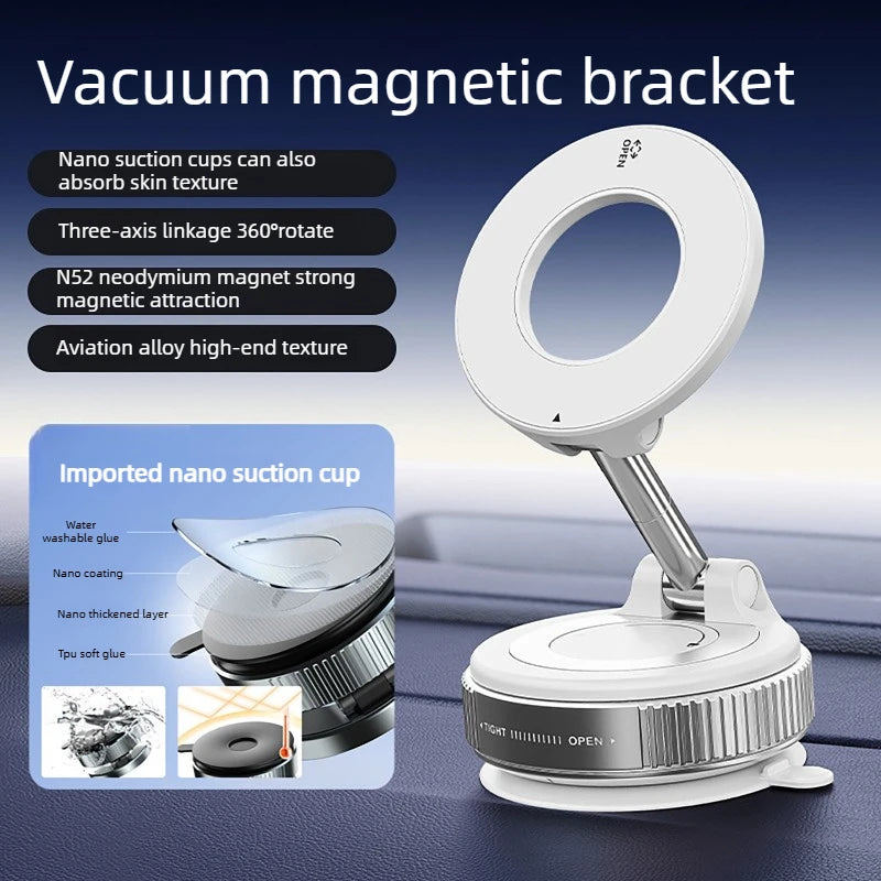 Magnetic dashboard car mount, white