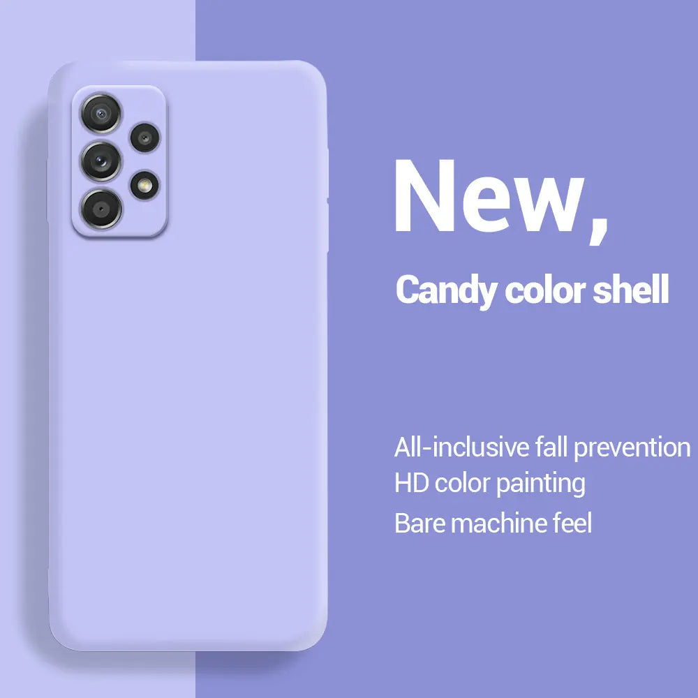 Liquid silicone soft case for Samsung Galaxy A series, light purple