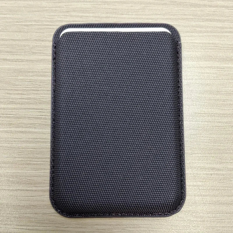 Woven leather magnetic card wallet for iPhone & Samsung, purple