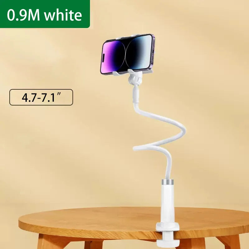 90cm flexible long-arm phone holder with clamp mount, white