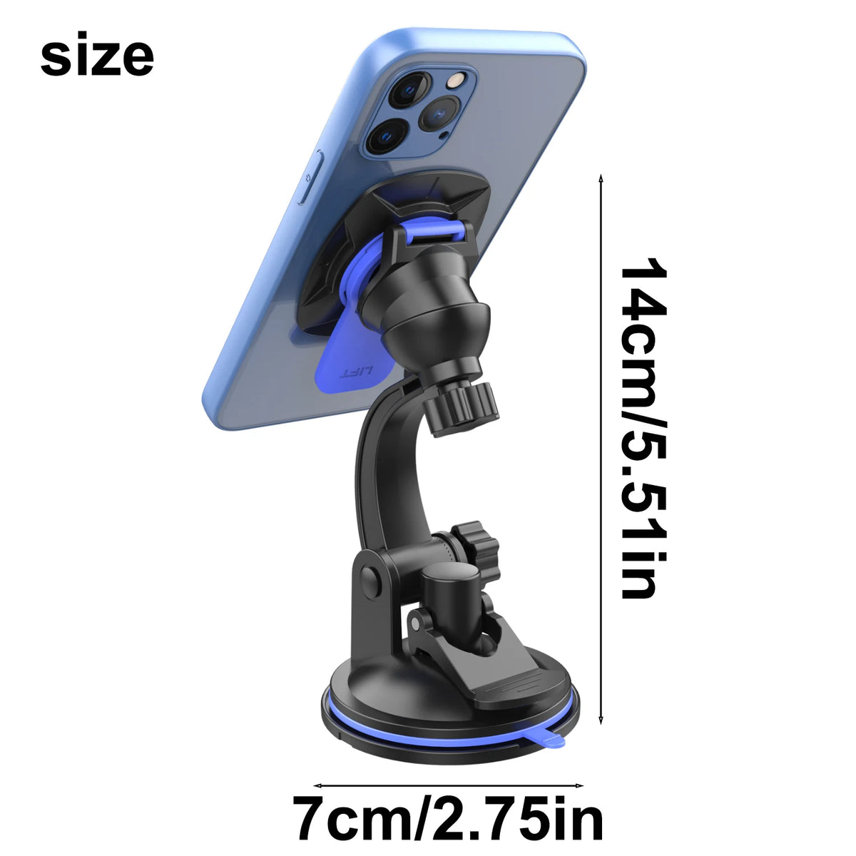 Windshield & dashboard car phone mount, view 7