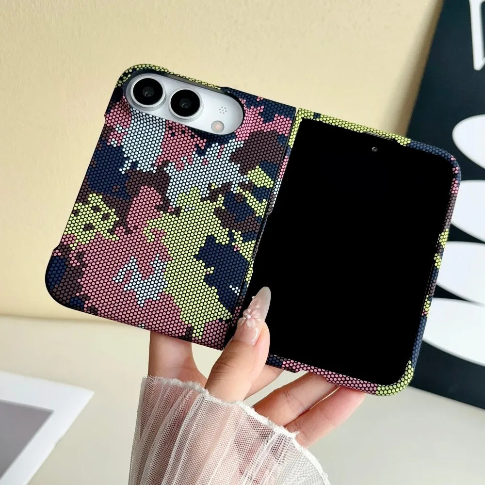 Pink camo carbon slim case on iPhone Duo