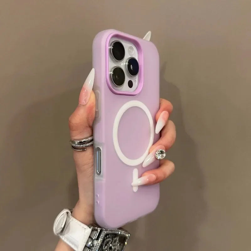 Candy color clear matte MagSafe case for iPhone 11–18, view 2