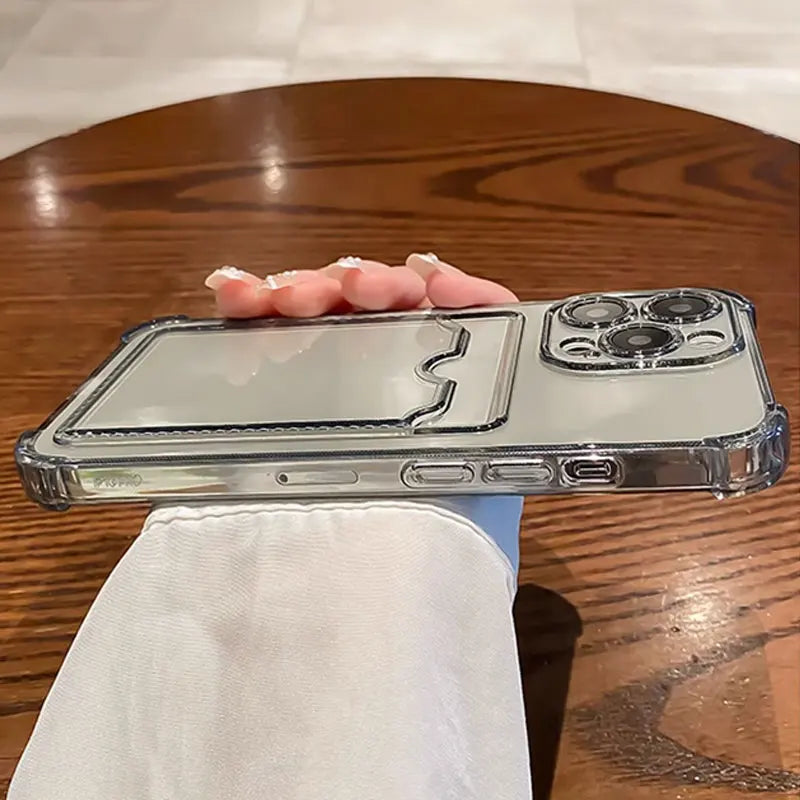 Clear card slot wallet case for iPhone, view 5