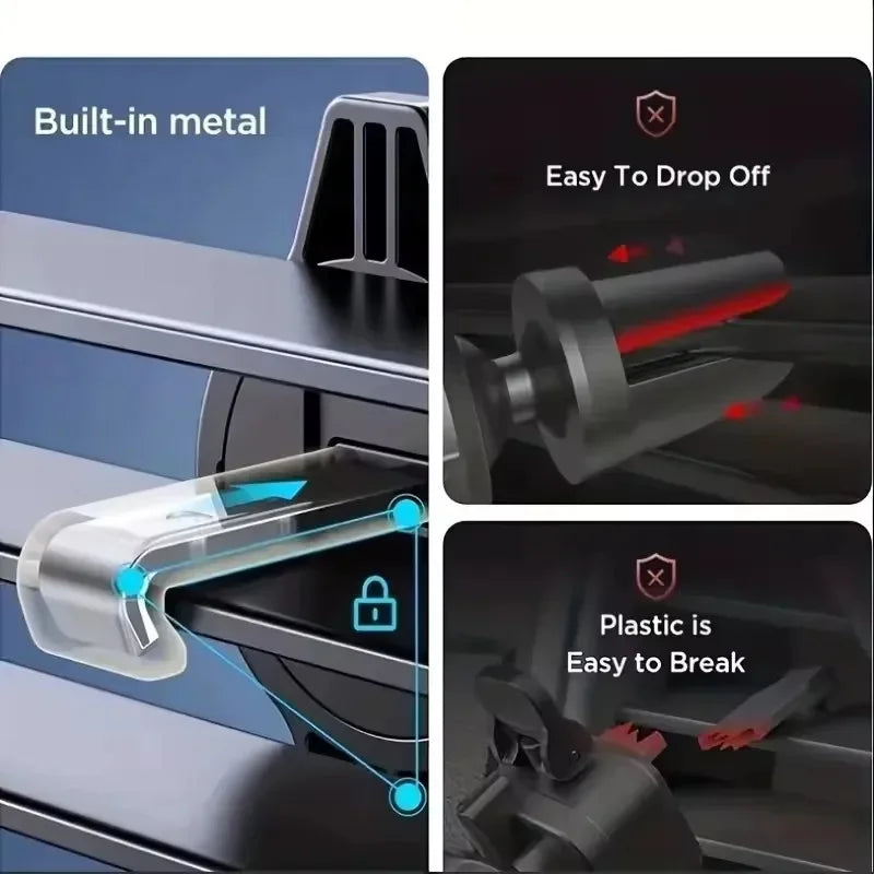 Gravity car phone holder for spiral air vents, view 5