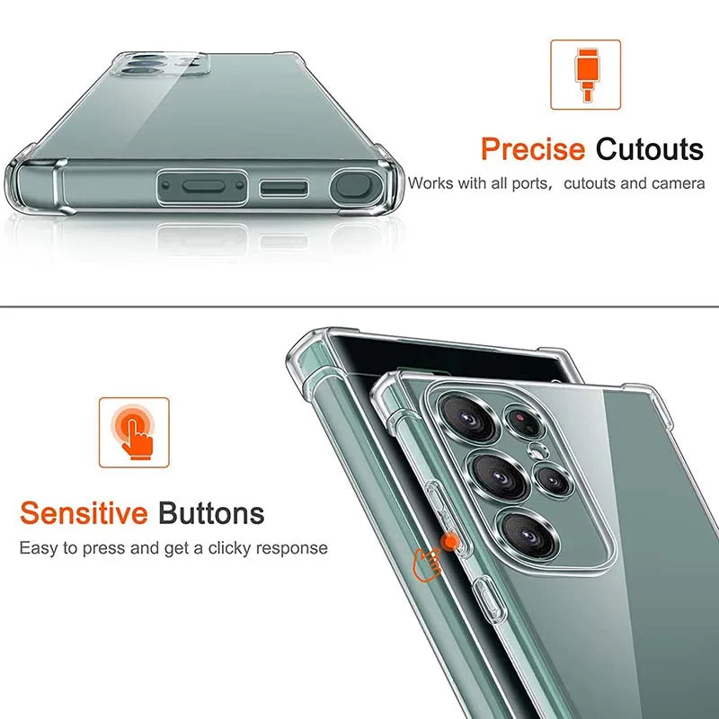 Shockproof clear silicone case for Samsung Galaxy S21–S25 & Note 20, view 6