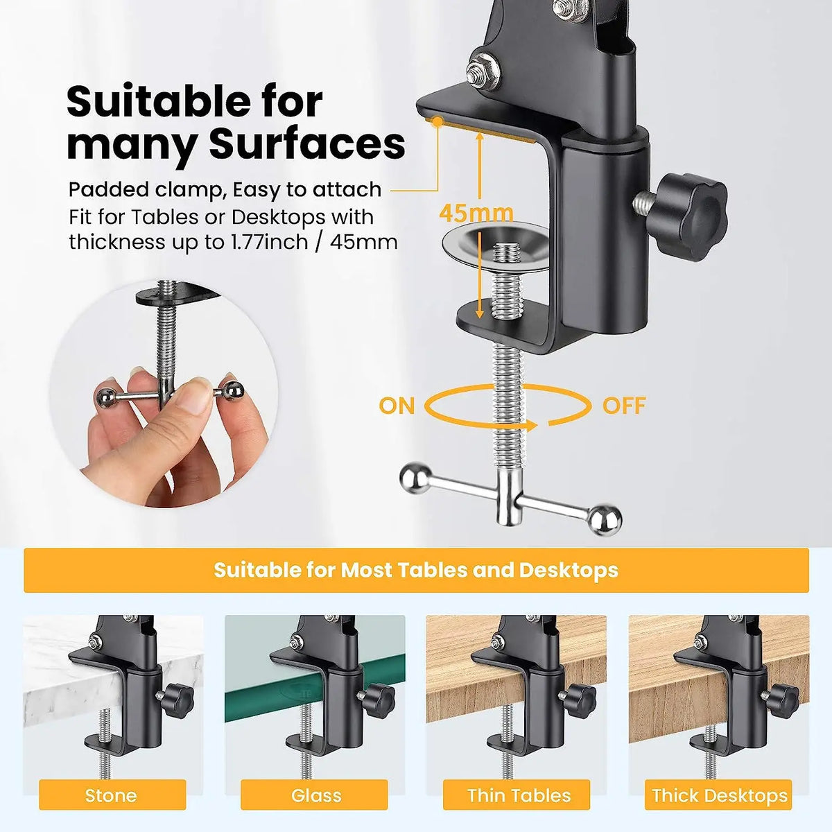 Overhead desk phone stand, view 5