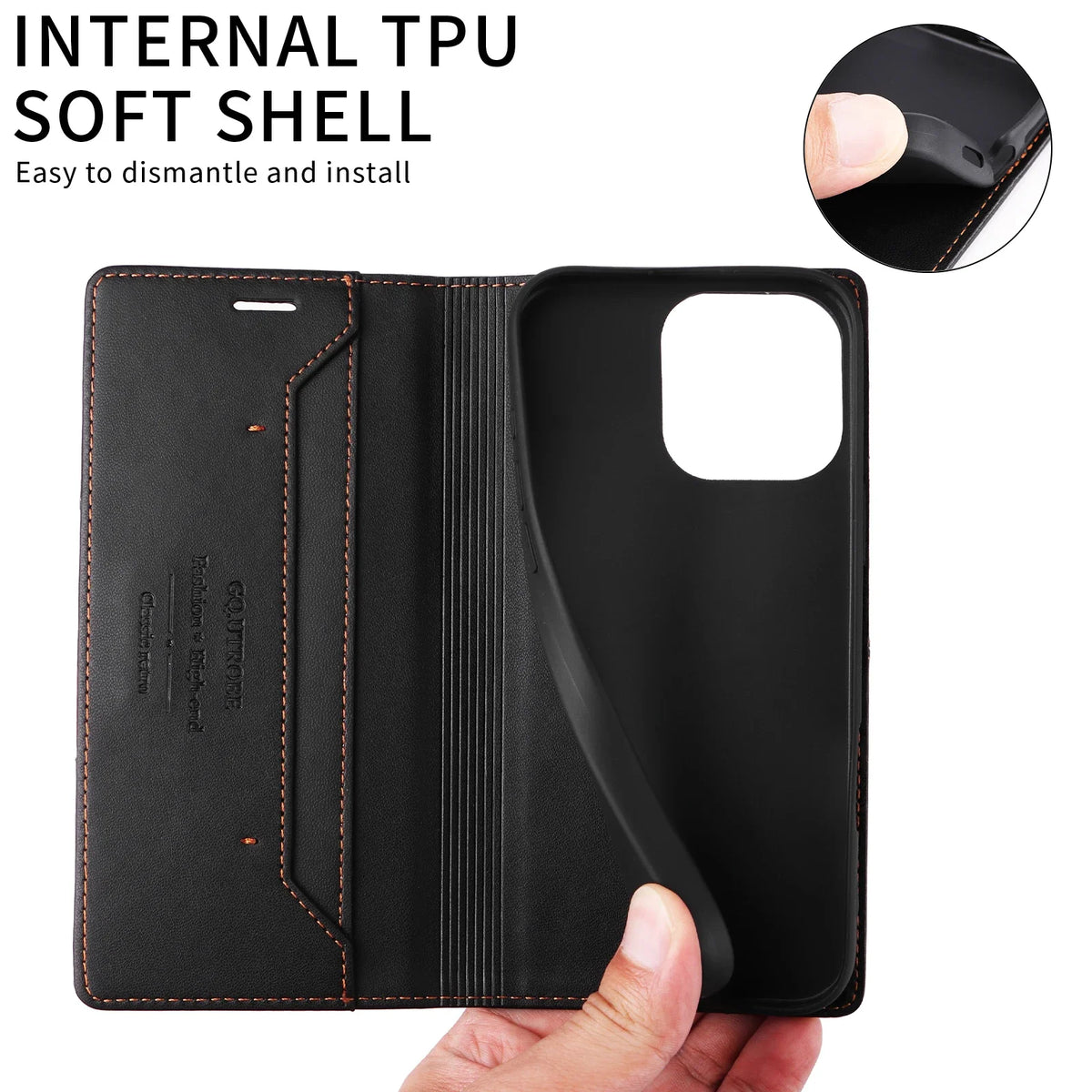 Flip leather wallet case for Samsung Galaxy S, Note and A series, view 7