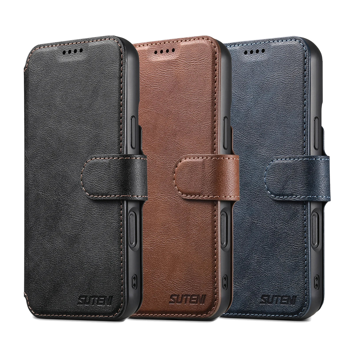 Faux leather flip wallet case with stand for iPhone 12–18, view 6