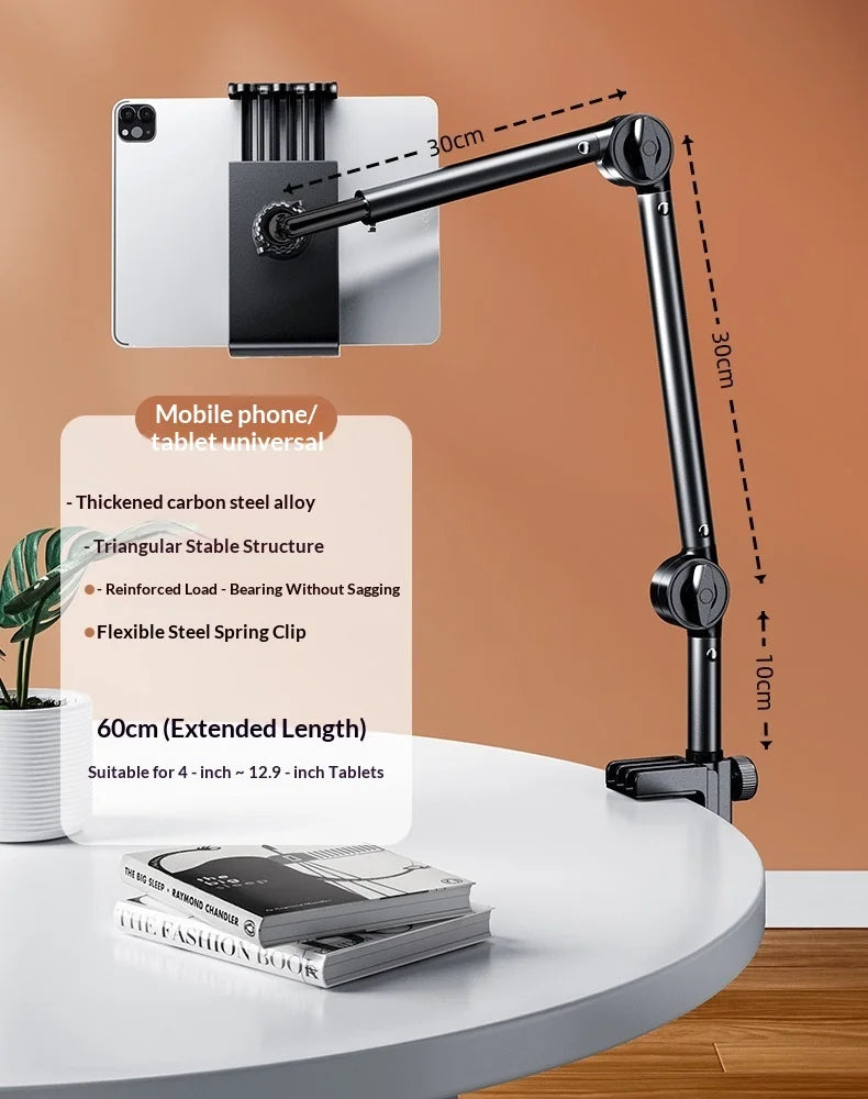 Adjustable overhead desktop phone stand for live streaming, view 8