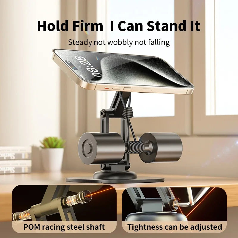 360° rotating foldable magnetic aluminum desk phone stand for MagSafe, view 5