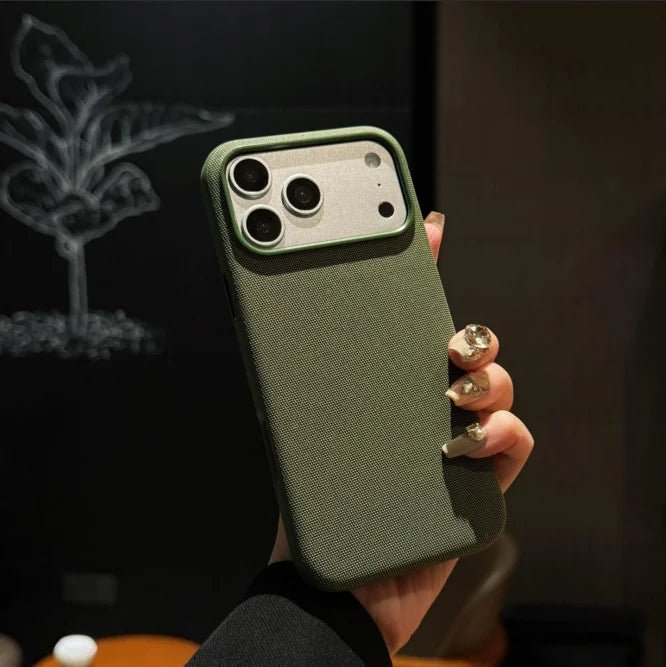 Woven fabric MagSafe case for iPhone 11–17 & Air, green