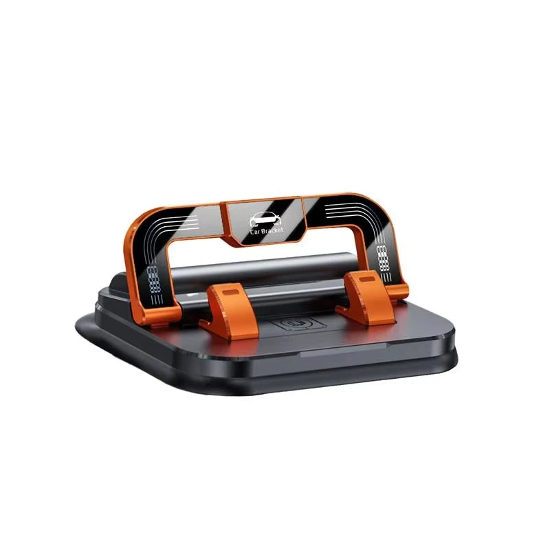 360° rotating dashboard car phone holder with number plate, orange