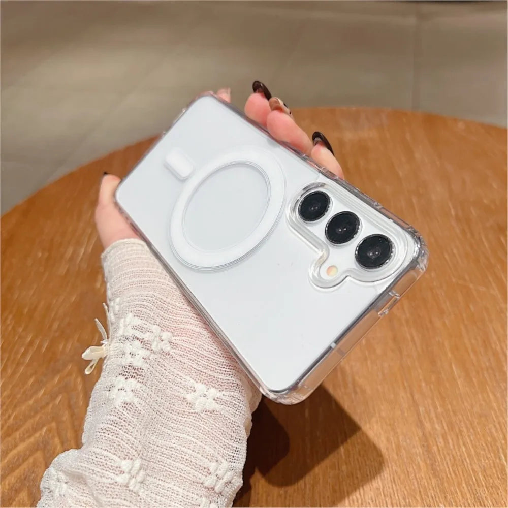 Clear magnetic wireless charging case for Samsung Galaxy S and A series, view 6