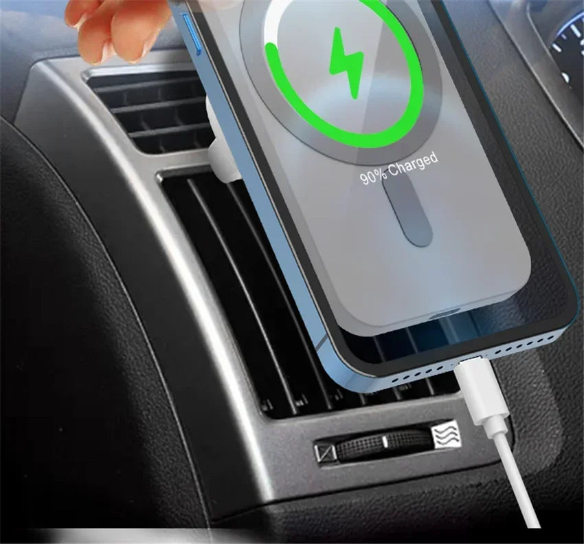 30W magnetic car wireless charger mount for iPhone 12–16, view 6