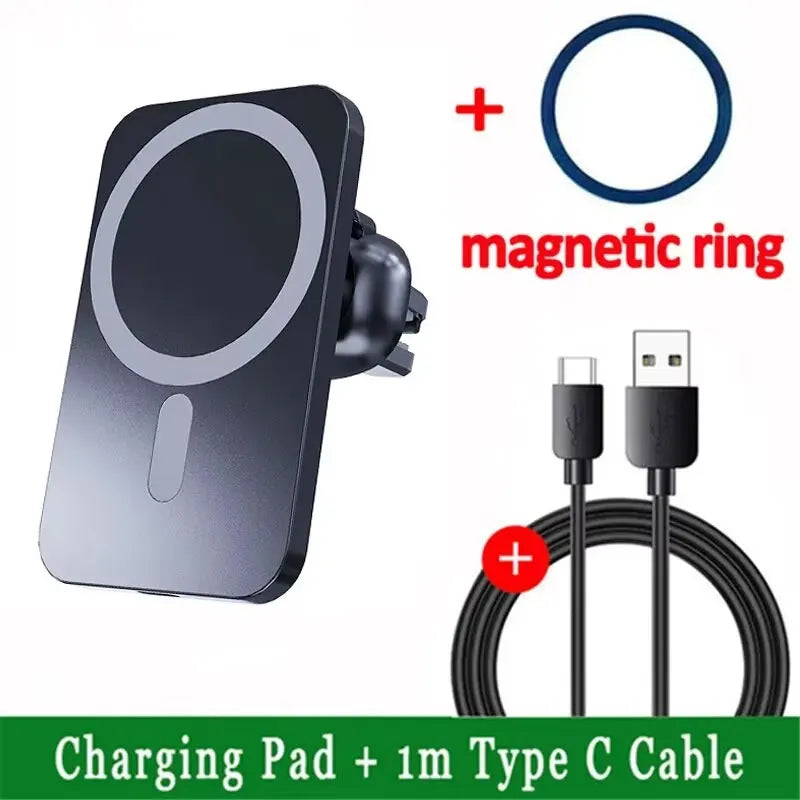 30W magnetic car wireless charger mount for iPhone 12–16, view 8