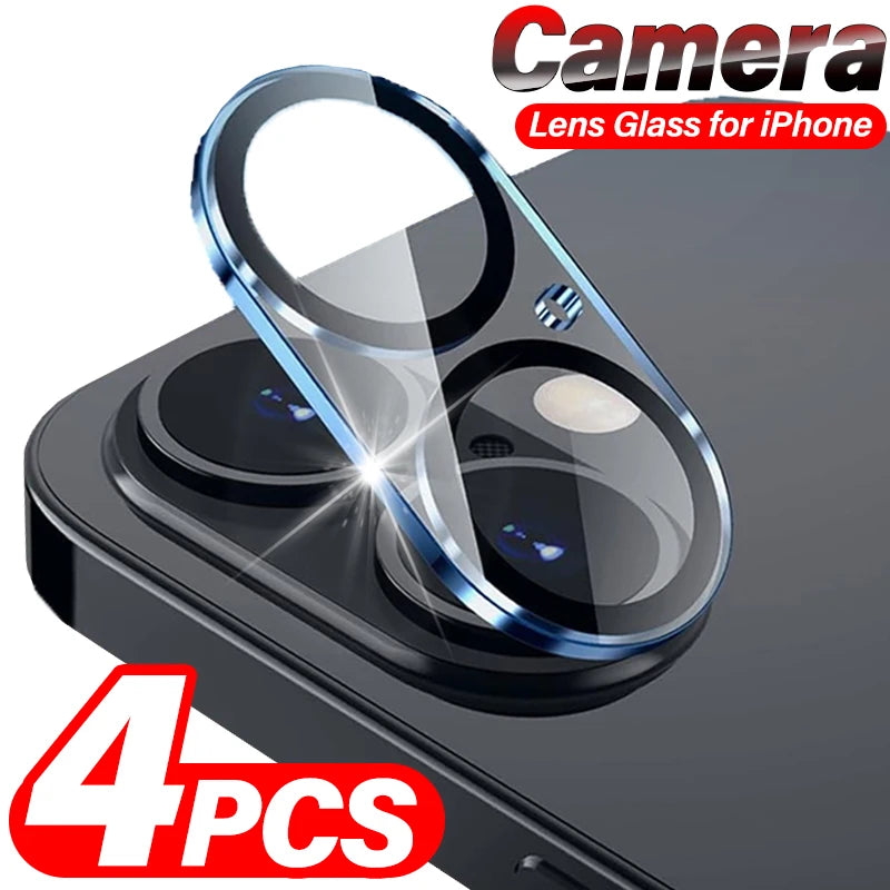 Tempered glass camera lens protectors for iPhone, 4-pack