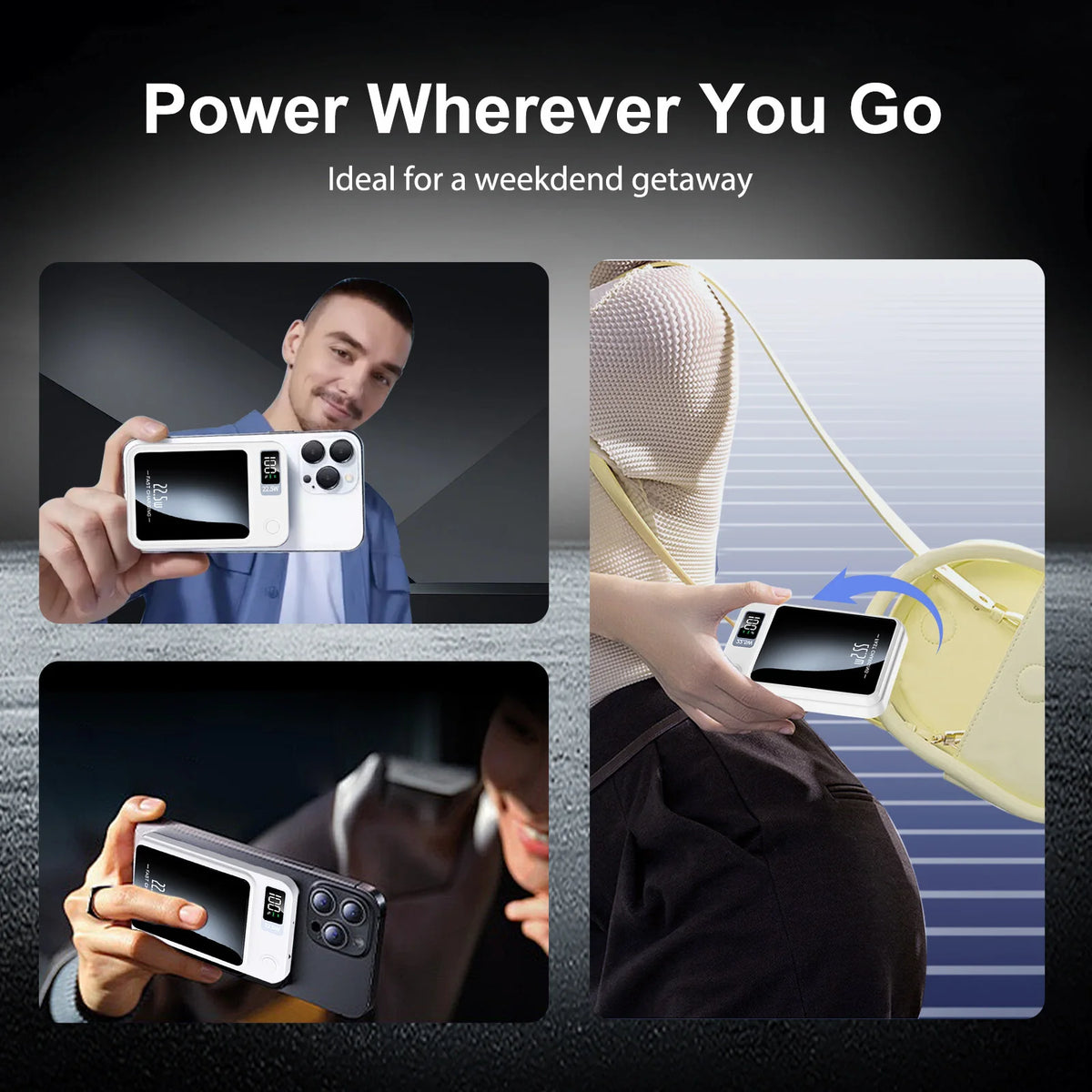 Magnetic wireless power bank, view 5
