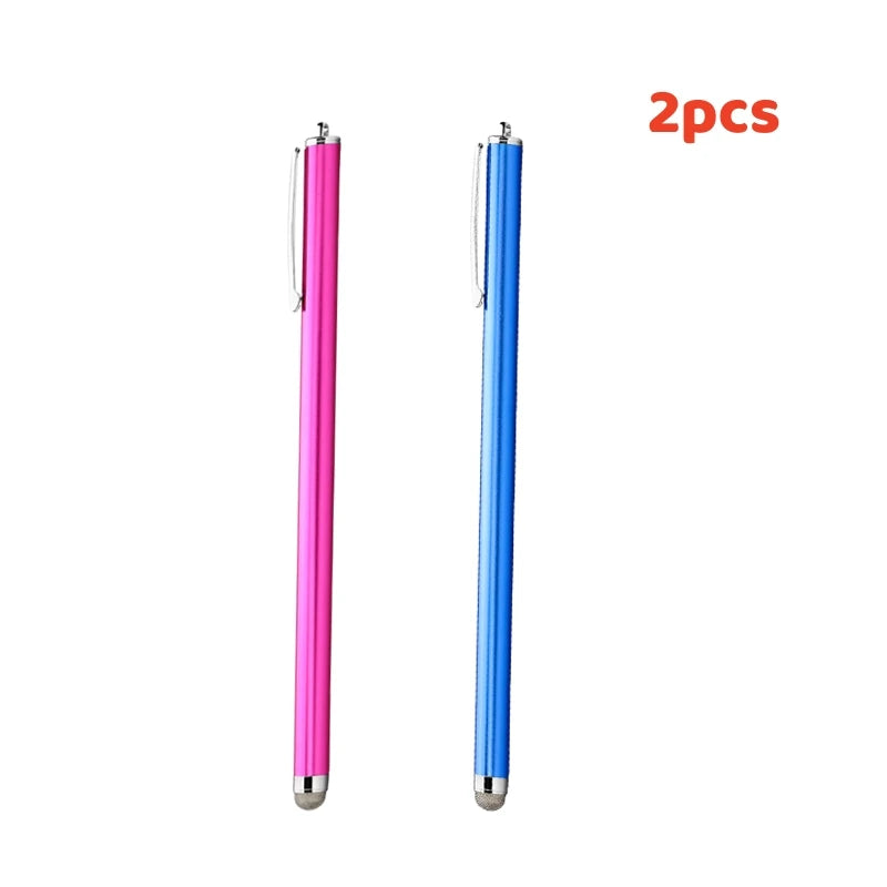 Long capacitive stylus pen for touch screens, pink blue