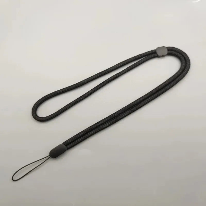 Cute adjustable crossbody phone lanyard with card clip, black