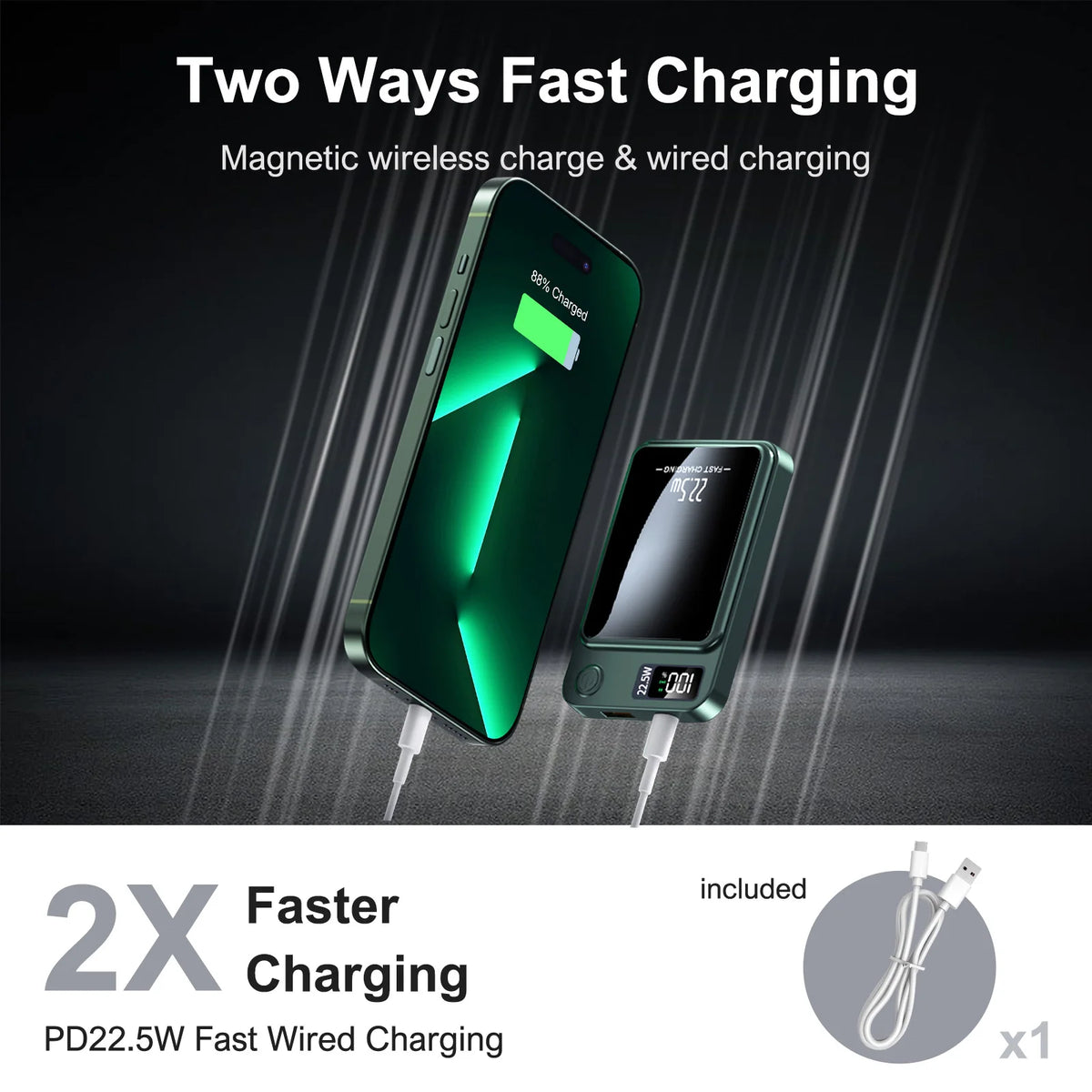 Magnetic wireless power bank, view 4