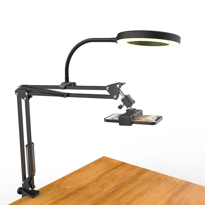 Overhead desktop phone mount, main view