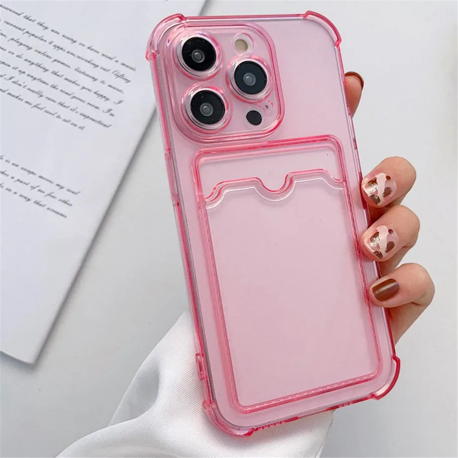 Clear card slot wallet case for iPhone, view 10