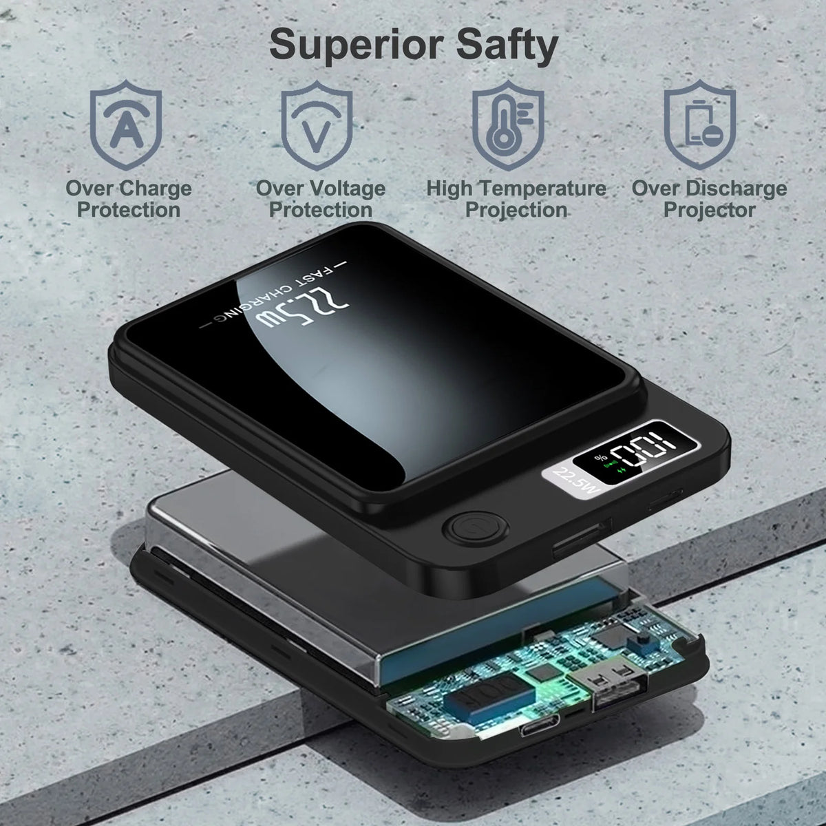 Magnetic wireless power bank, view 6