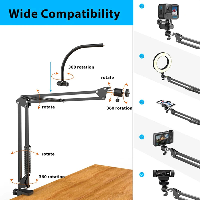 Overhead desktop phone mount, view 6
