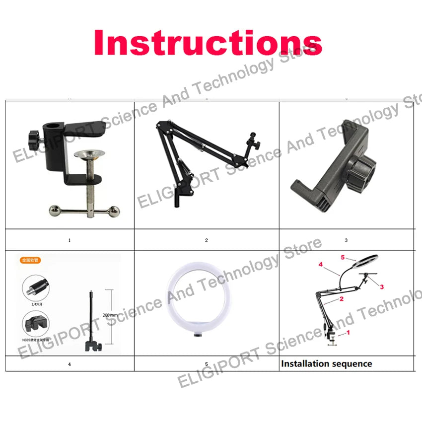 Overhead phone shooting stand, view 6