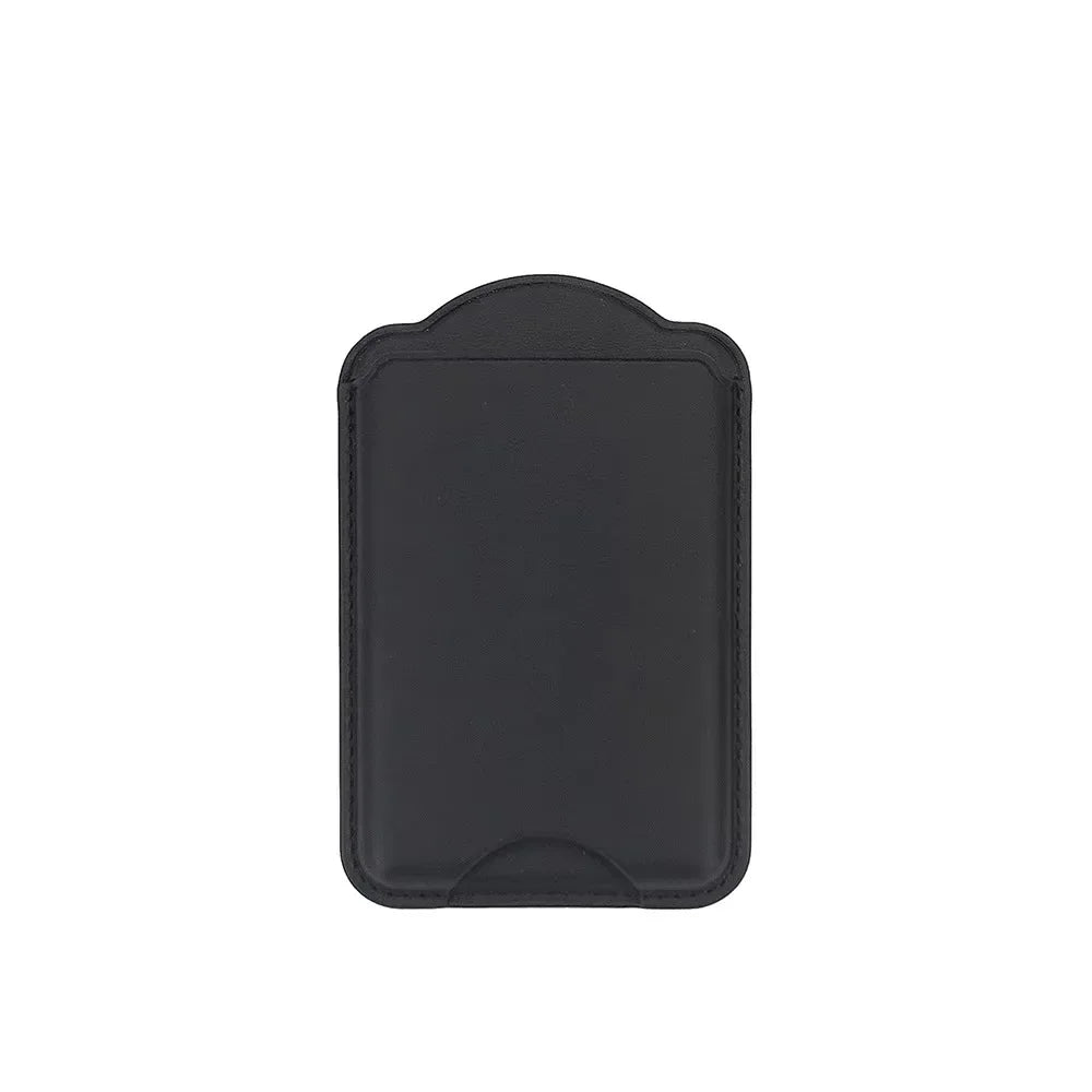 PU leather magnetic card wallet for iPhone 15–18 & Galaxy S25–S26, black