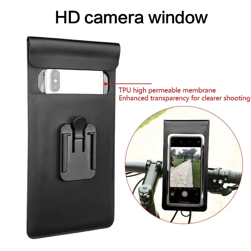 Waterproof touchscreen bike and motorcycle phone mount bag, view 7