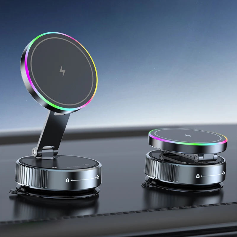 15W vacuum suction magnetic wireless charging car mount, view 8