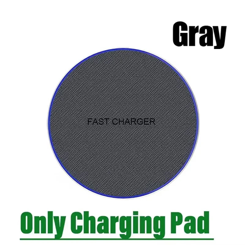 Ultra-thin fast wireless charger pad for iPhone and Samsung Galaxy, no cable gray