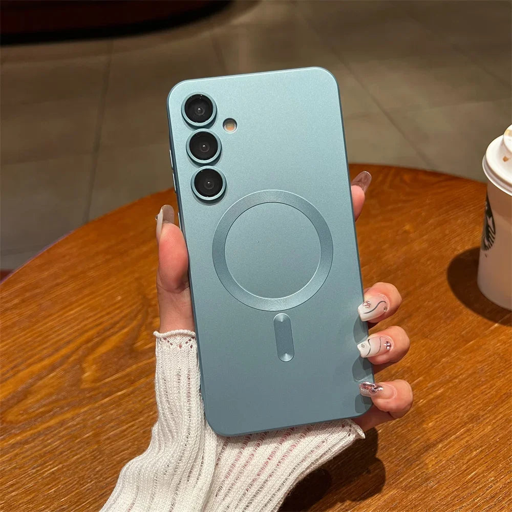 Soft TPU magnetic case for Samsung Galaxy S and A series, blue