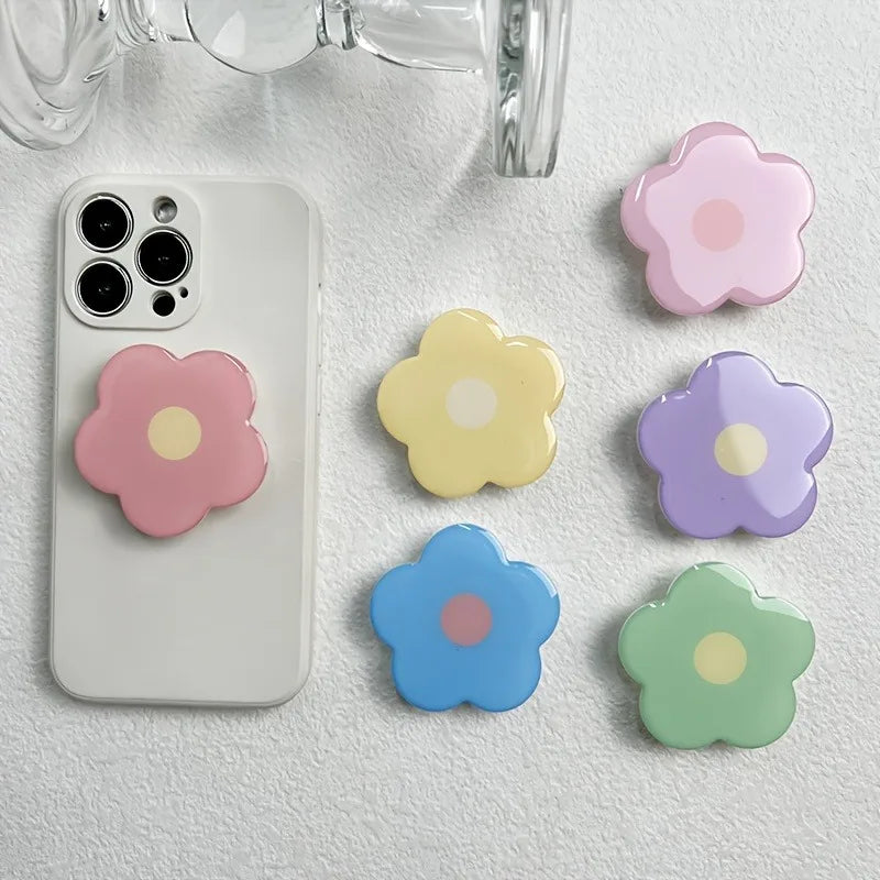 Clear flower expandable phone grip and stand, view 2