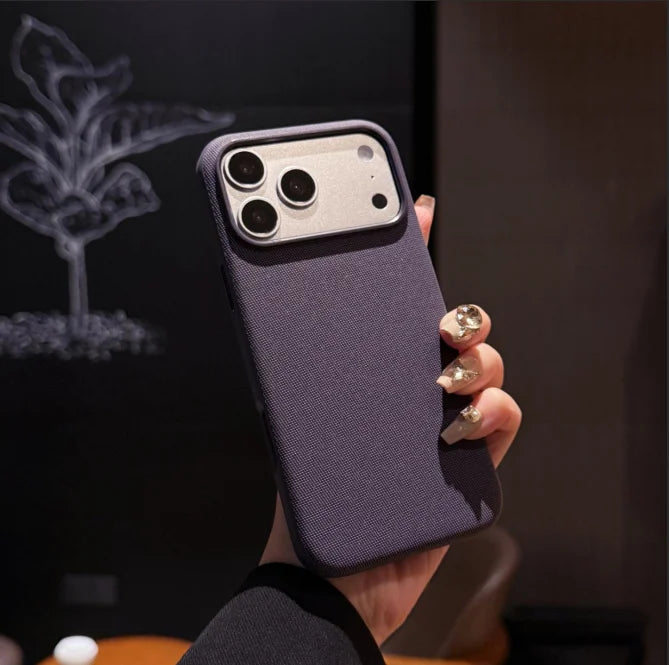 Woven fabric MagSafe case for iPhone 11–17 & Air, purple