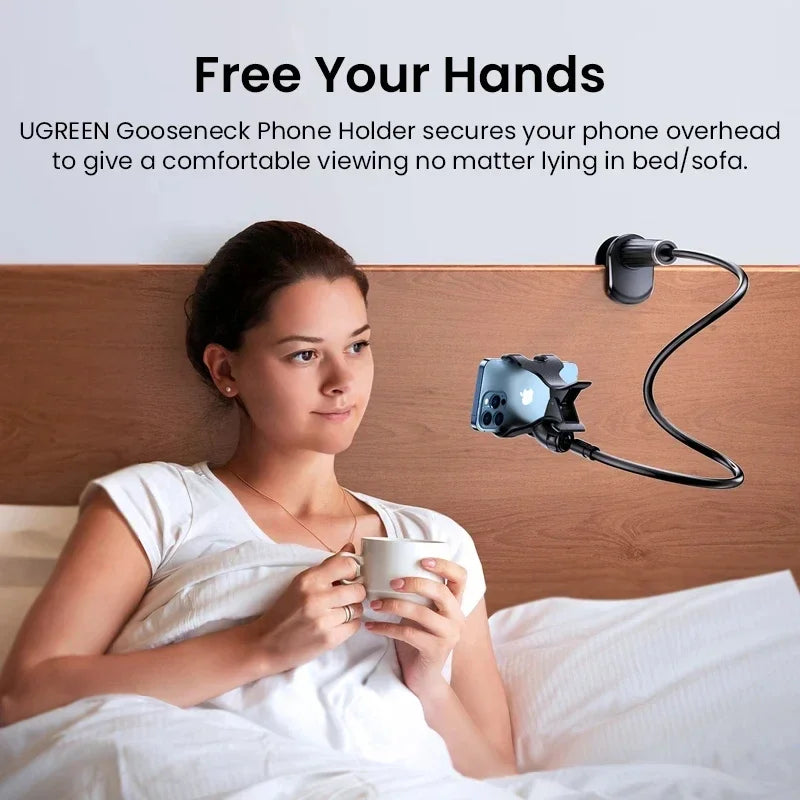 90cm flexible long-arm phone holder with clamp mount, view 3