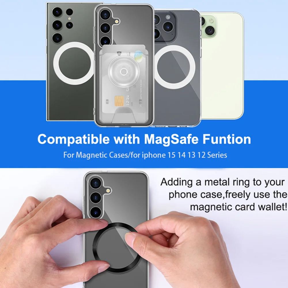 MagSafe card wallet with ring grip stand for iPhone & Samsung, view 2