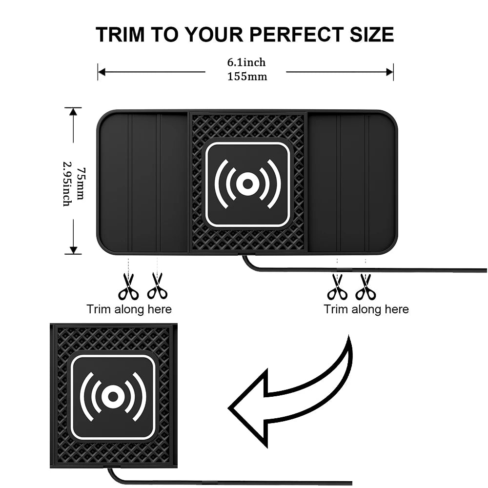 15W non-slip wireless charging pad for car, view 8