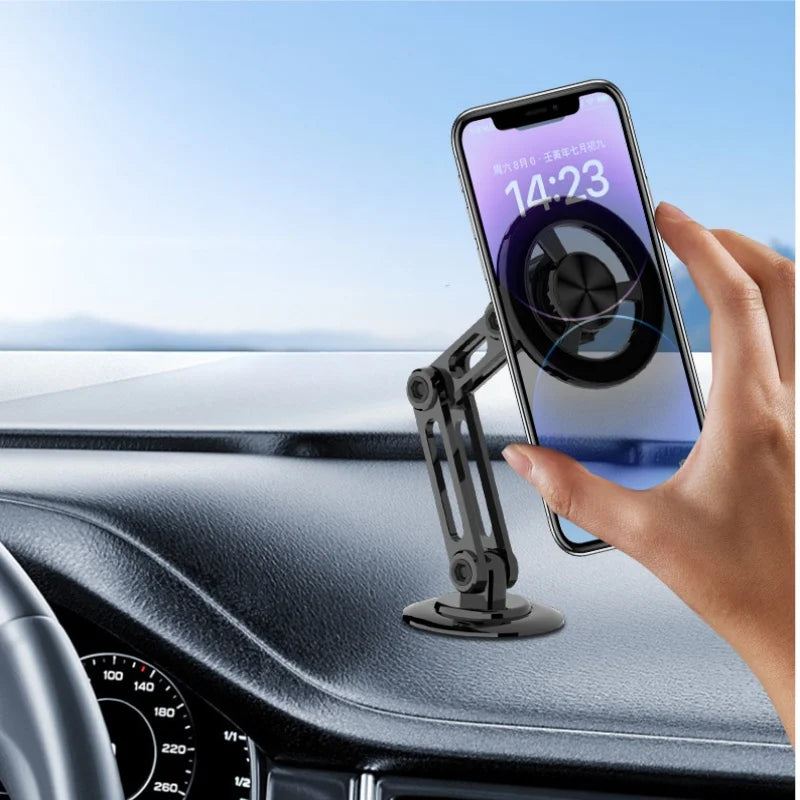 Foldable rotating metal magnetic car phone holder for air vents