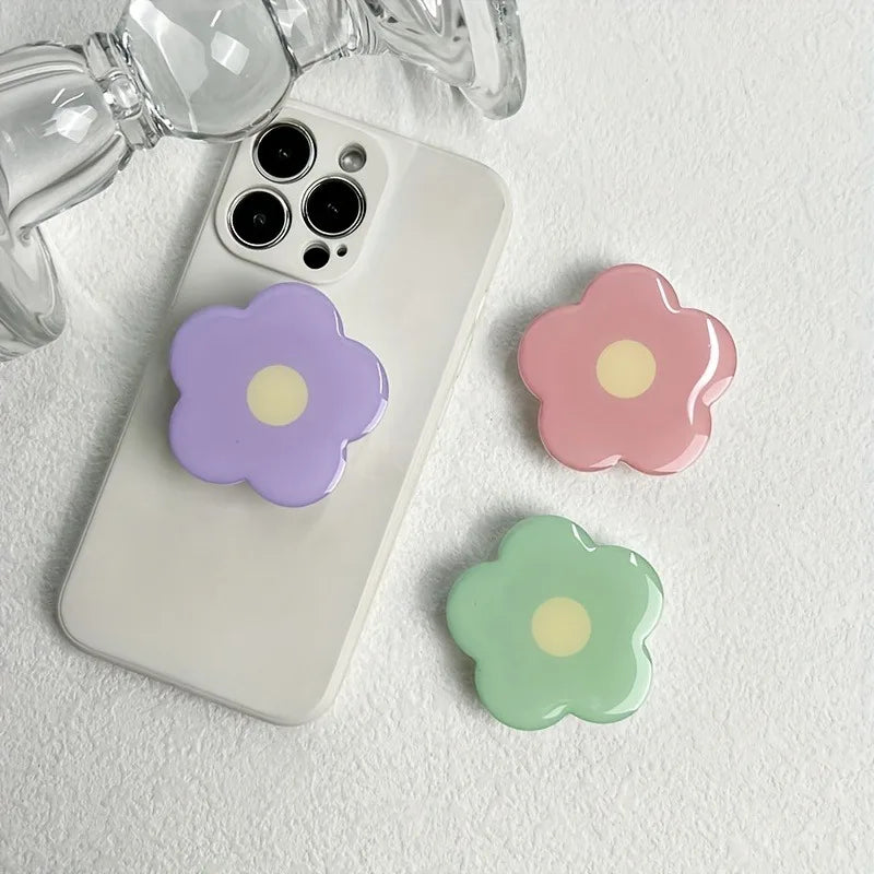 Clear flower expandable phone grip and stand